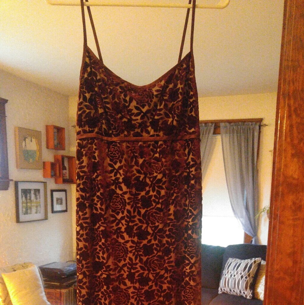 90s Maxi dress with velvet flowers